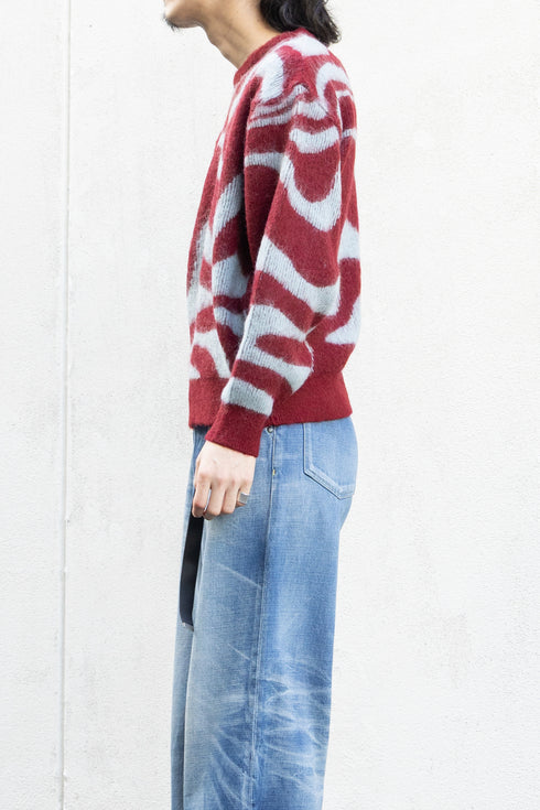 【TAUPE】"MARBLE MOHAIR CREW KNIT"